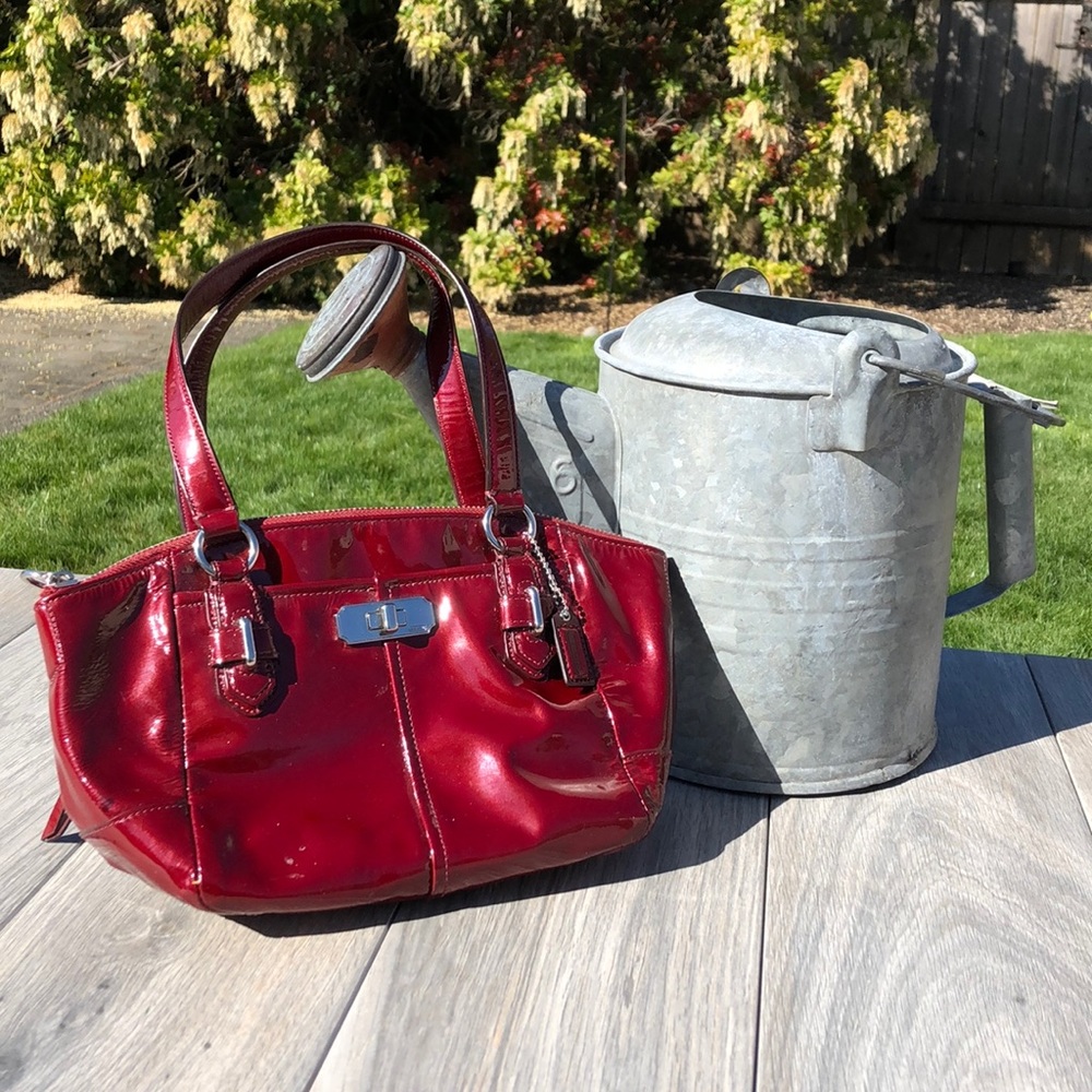 Coach red hand bag